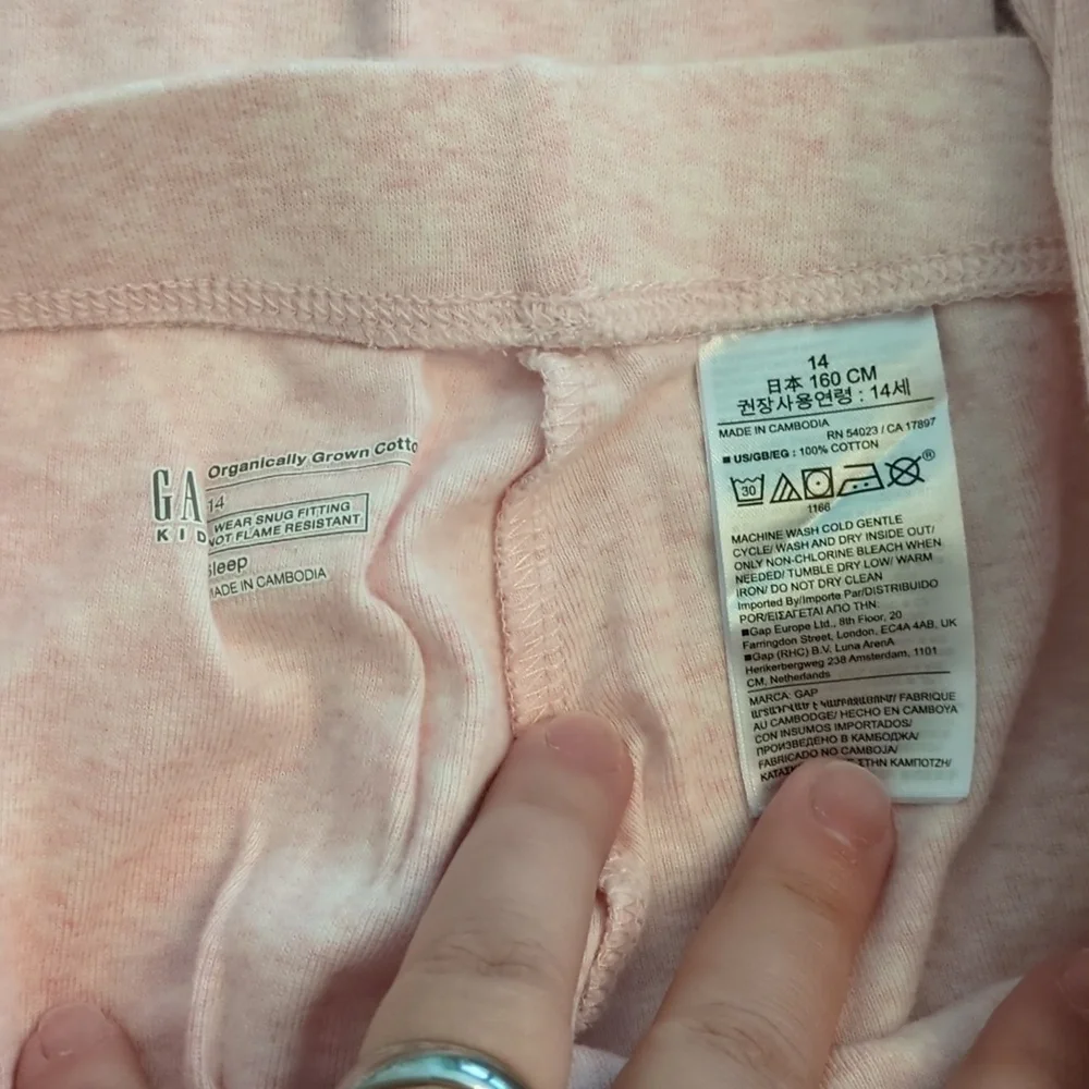 GAP Light Pink Two-Piece Long Sleeve Organic Cotton Soft Pajama Set Girls Sz 14